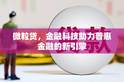 都昌微粒贷，金融科技助力普惠金融的新引擎