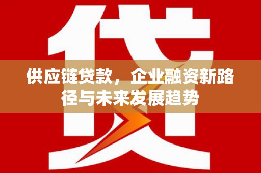 都昌供应链贷款，企业融资新路径与未来发展趋势