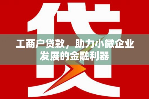 都昌工商户贷款，助力小微企业发展的金融利器