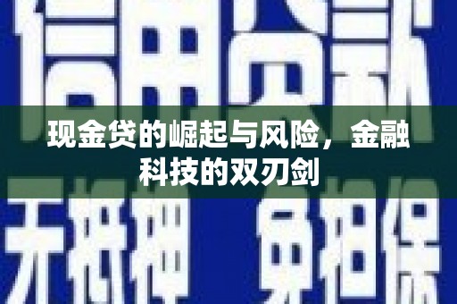 都昌现金贷的崛起与风险，金融科技的双刃剑