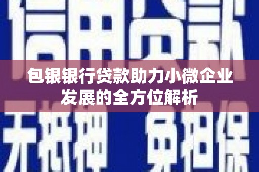 都昌包银银行贷款助力小微企业发展的全方位解析