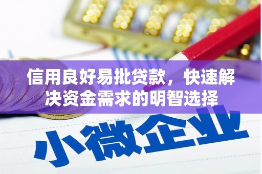 都昌信用良好易批贷款，快速解决资金需求的明智选择