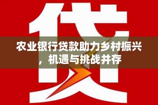 都昌农业银行贷款助力乡村振兴，机遇与挑战并存