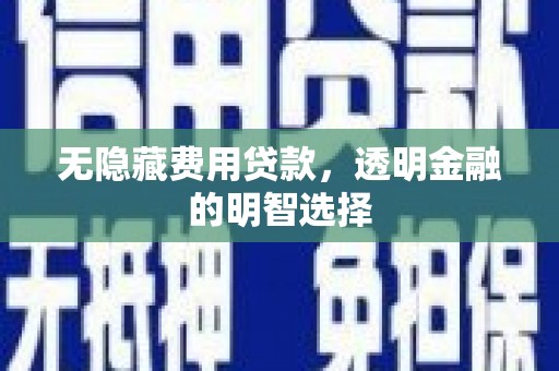 都昌无隐藏费用贷款，透明金融的明智选择