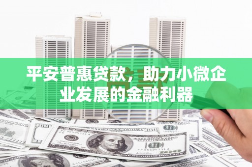 都昌平安普惠贷款，助力小微企业发展的金融利器